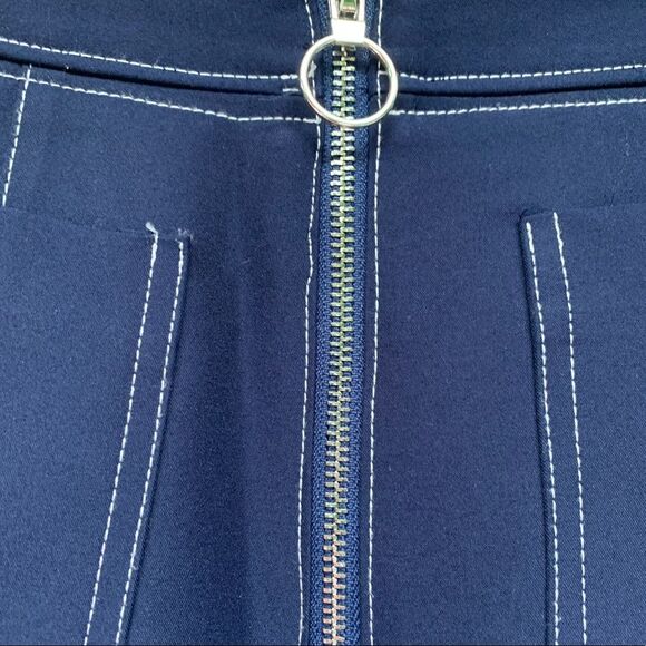Polly blue flared pants, center zipper, size 8 - Picture 5 of 8